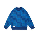 Unisex Sweater Autumn Plaid Three-Dimensional Embroidered Sweater