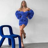 Women Dresses Winter Sexy Backless Sheath Long Sleeve Dress