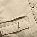 Unisex Winter Cotton Coat Three-Dimensional Pocket Decoration Loose Cotton Coat Vintage Corduroy Lapel Cotton-Padded Jacket