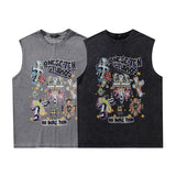 Men Vest Retro Sleeveless Vest T-shirt