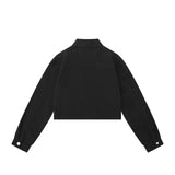 Women Jacket Loose Lapels Zipper Pocket Autumn Long Sleeve Coat