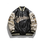 Unisex Winter Cotton Coat Embroidered Baseball Collar Leather Cotton-Padded Coat Retro Thickened Coat
