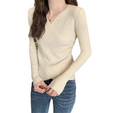 Women Knitwear Autumn and Winter V-neck Top