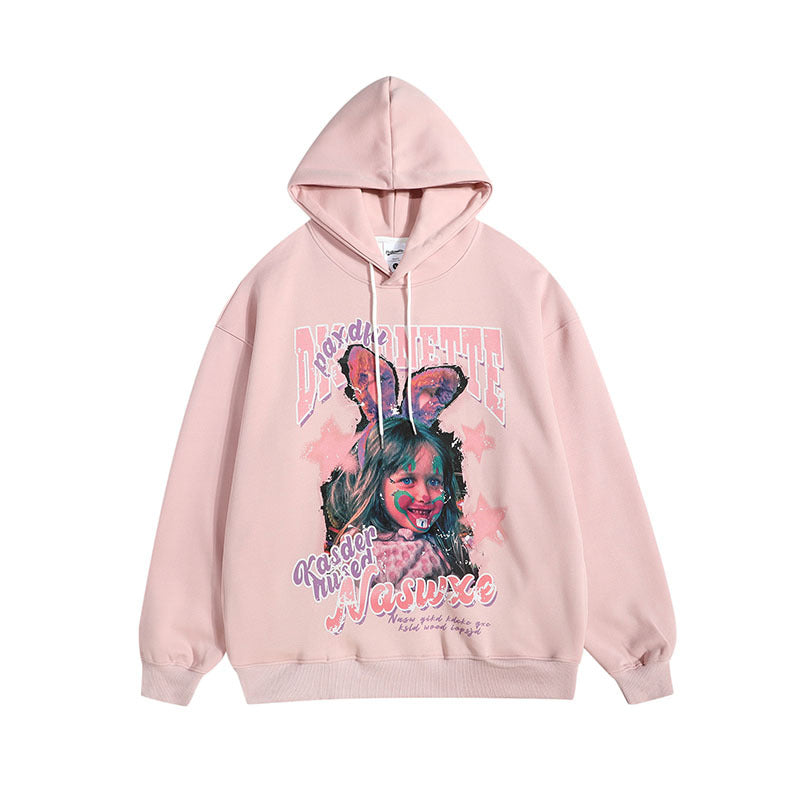 Men Hoodie Retro Couple Hooded Sweater Men and Women Loose-Fitting Hoodie