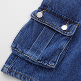 Women Skirt Tooling Multi-Pocket Denim Skirt