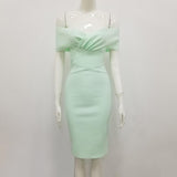 Women Dresses Bandage One-Piece Dress Stretch Sexy off-the-Shoulder Party Dress (Ont0408)