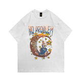 Men T Shirt Retro Abstract Print Worn Looking Washed-out Short Sleeve T-shirt