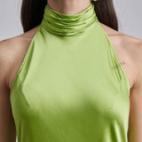 Women Dresses Spring Backless Sleeveless (Bla0420)