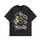 Men T Shirt Vintage Distressed Cartoon Short Sleeve T-shirt