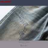 MIJKO Mens Vintage Pants Distressed Jeans