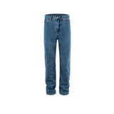 MIJKO Men's Vintage Pants MIJKO Trousers Men's and Women's Straight Washed Blue Old Jeans