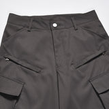 Men Sweatpants Pleated Multi-Pocket Cargo Pants Sports Straight-Leg Wide-Leg Pants