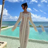 Beach Sweater Dress Summer Sexy Knitted Cutout Beach Bikini Swimsuit Blouse