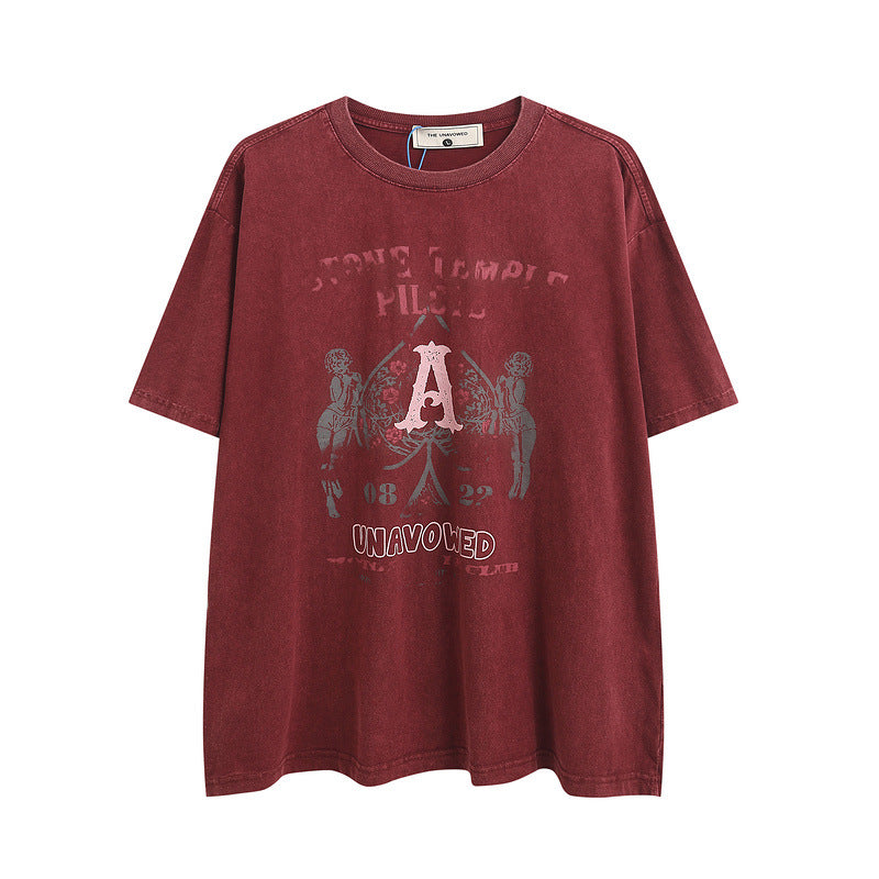 Men T Shirt Hip Hop Letters Graffiti Short Sleeve T-shirt