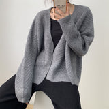 Women Cardigan Sweater Hollow-out Knitted Cardigan Coat Vintage Top for Women 8t3083