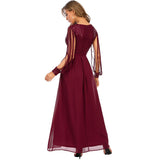 Women Evening Gown Sexy Chiffon Stitching Sequins Dress