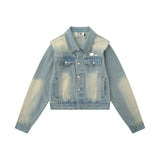 Women Jacket Washed and Worn Denim Short Coat Vintage Jacket