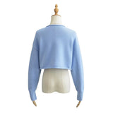 Women Sweater Knitwear Cropped Midriff-Baring Hoodie Knitwear Sweater