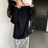 Women Winter Knitted Sweater Autumn and Winter Sweater Long-Sleeved Shirt 8t3110