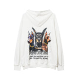 Men Hoodie Gothic Vintage Printed Washed Hooded Sweater