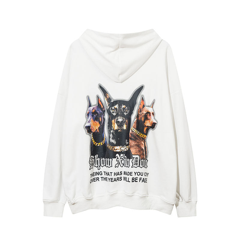 Men Hoodie Autumn Winter Retro Distressed Hooded Sweater