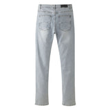 Men Jeans Autumn Zipper Jeans Loose Straight Trousers Casual Pants