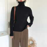 Women Knitted Pullover Turtleneck Sweater Women's Winter Sweater Top