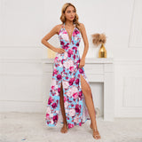 Women Date Dress Sexy V-neck Strap Slit Dress