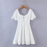 Women Dresses Spring/Summer Embroidery Hollow Dress Sexy Skirt (Xds0414)