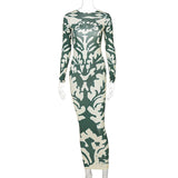 Women Dresses Fall Slim Fit Backless Long Sleeves Dress