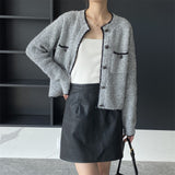 Women Cardigan Sweater Autumn Sweater Coat Knitted Cardigan Short Top 3t843
