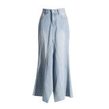 Women Dresses Denim Skirt Spring Retro Hip-Wrapped Long Skirt (Qymy0409)