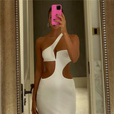 Women Dresses Summer Sexy Cutout Backless Slim Fit Sheath Dress (Bla0420)