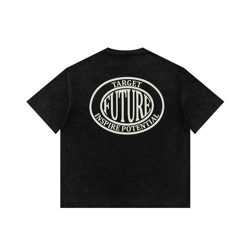 Men T Shirt City Boy Casual Letter Print Short-Sleeve T-shirt Men