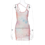 Women Dresses Spring Sexy Mesh Hollow Sling Dress