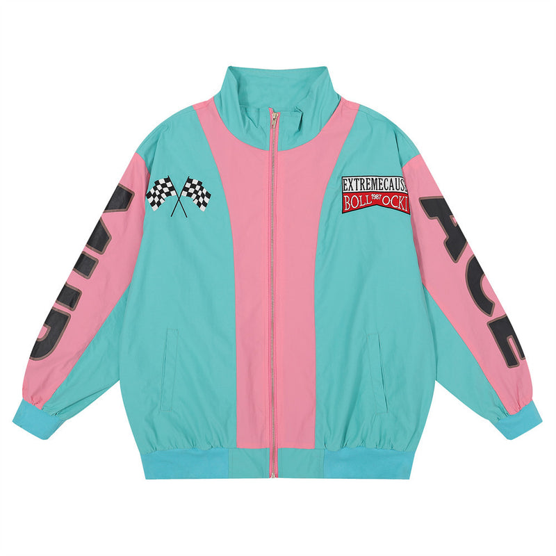 Men Jacket Coat Ins Multicolor Jacket Coat Men's Clothing Loose Letters