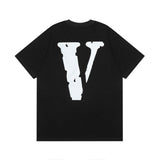 Vlone T Shirt Spring Summer Reflective Letter Crew Neck