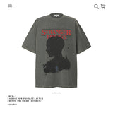 American vintage street T-shirt pure cotton retro men's and women's summer loose