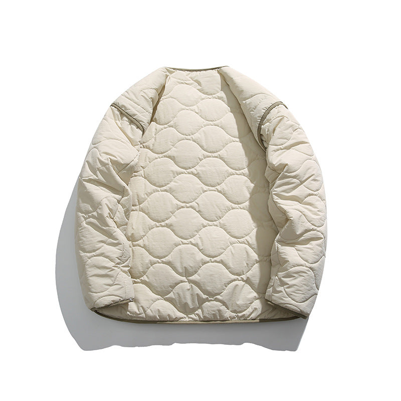 Unisex Winter Cotton Coat Retro Three-Dimensional Pocket Cotton Jacket