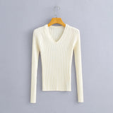 Women Sweater Knitwear Spring and Autumn Klein Blue Ice Silk V-neck Sweater