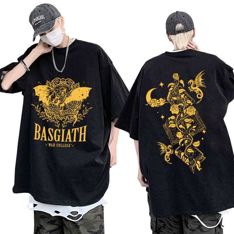 Fourth Wing Graphic T Shirts Basgiath War College Dragon