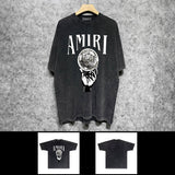 Amiri T-shirt Washed and Worn Retro Short Sleeve T-shirt