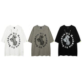 Men T Shirt Vintage Printed Oversize Short Sleeve T-shirt