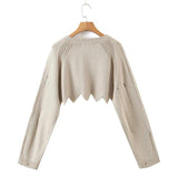 Women Sweater Knitwear Knitting Suit Sexy Sling Dress Ripped Sweater Two-Piece Set