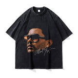 Asap Rocky T Shirts Washed Vintage Hip Hop Short Sleeve Print