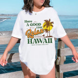 Oversized Retro Style Hawaii Beach T Shirt Women Short