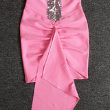 Women's Wedding Dress Sequined Hip Skirt Long Sleeve Bandage Dress