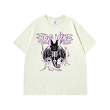 Men T Shirt Hip Hop Demon Cartoon Printed Short Sleeve T-shirt
