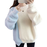 Women Knitted Pullover Autumn and Winter Waterproof Marten Sweater Loose Top