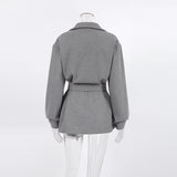 Women Trench Coat Vintage Woolen Coat Autumn and Winter Loose